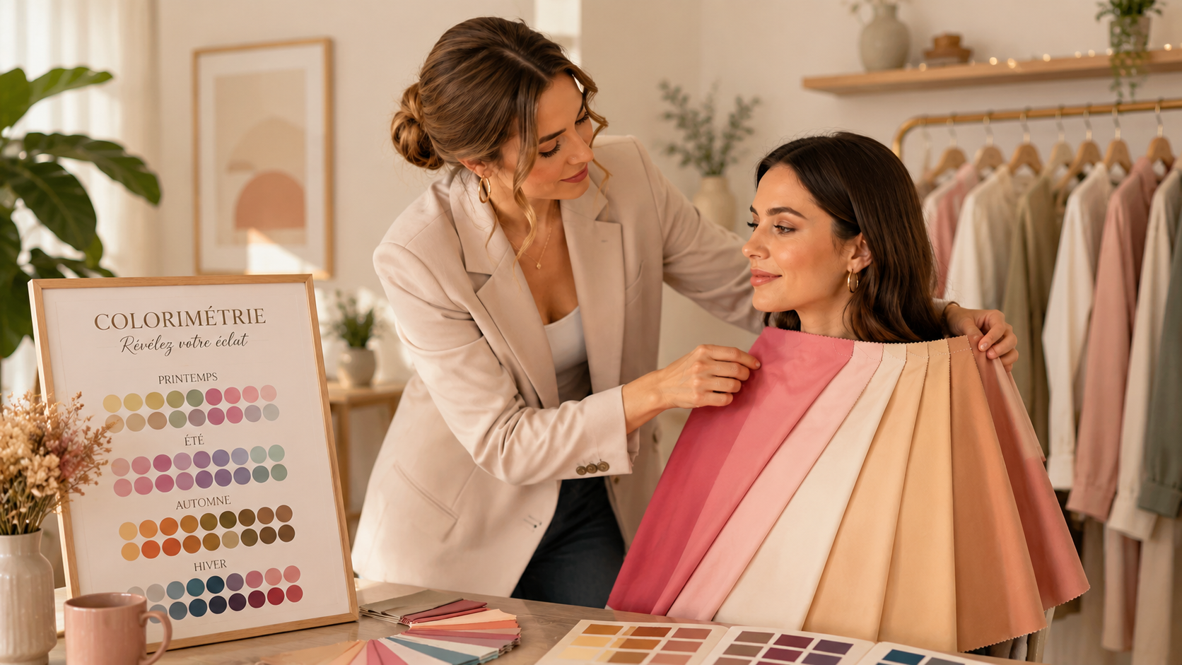 Séance de colorimétrie avec une coach en image